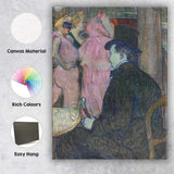 French Cafe Gentleman Top Hat Belle Epoque Portrait Painting Canvas Wall Art Print Decor Picture Ready to Hang