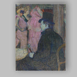 French Cafe Gentleman Top Hat Belle Epoque Portrait Painting Canvas Wall Art Print Decor Picture Ready to Hang