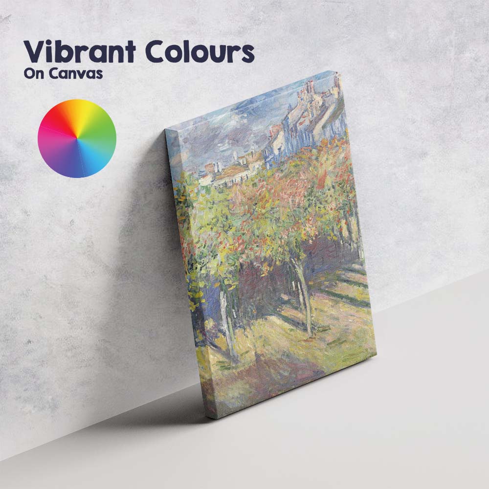 Colourful Vineyard Village Landscape Impressionist Countryside Painting Canvas Wall Art Print Decor Picture Ready to Hang