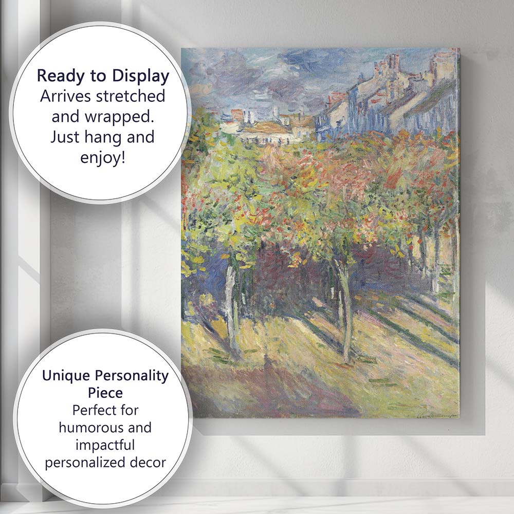 Colourful Vineyard Village Landscape Impressionist Countryside Painting Canvas Wall Art Print Decor Picture Ready to Hang