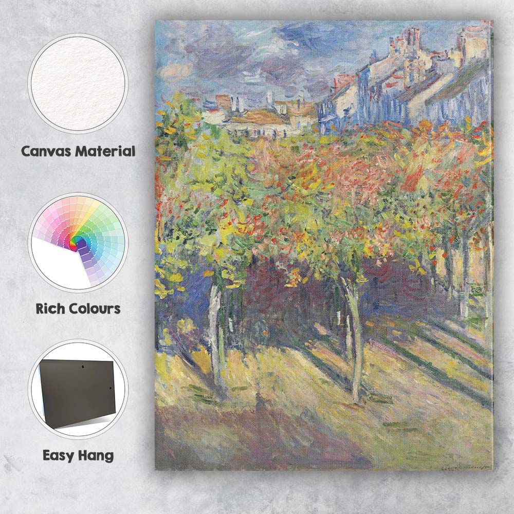 Colourful Vineyard Village Landscape Impressionist Countryside Painting Canvas Wall Art Print Decor Picture Ready to Hang