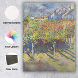 Colourful Vineyard Village Landscape Impressionist Countryside Painting Canvas Wall Art Print Decor Picture Ready to Hang