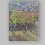 Colourful Vineyard Village Landscape Impressionist Countryside Painting Canvas Wall Art Print Decor Picture Ready to Hang
