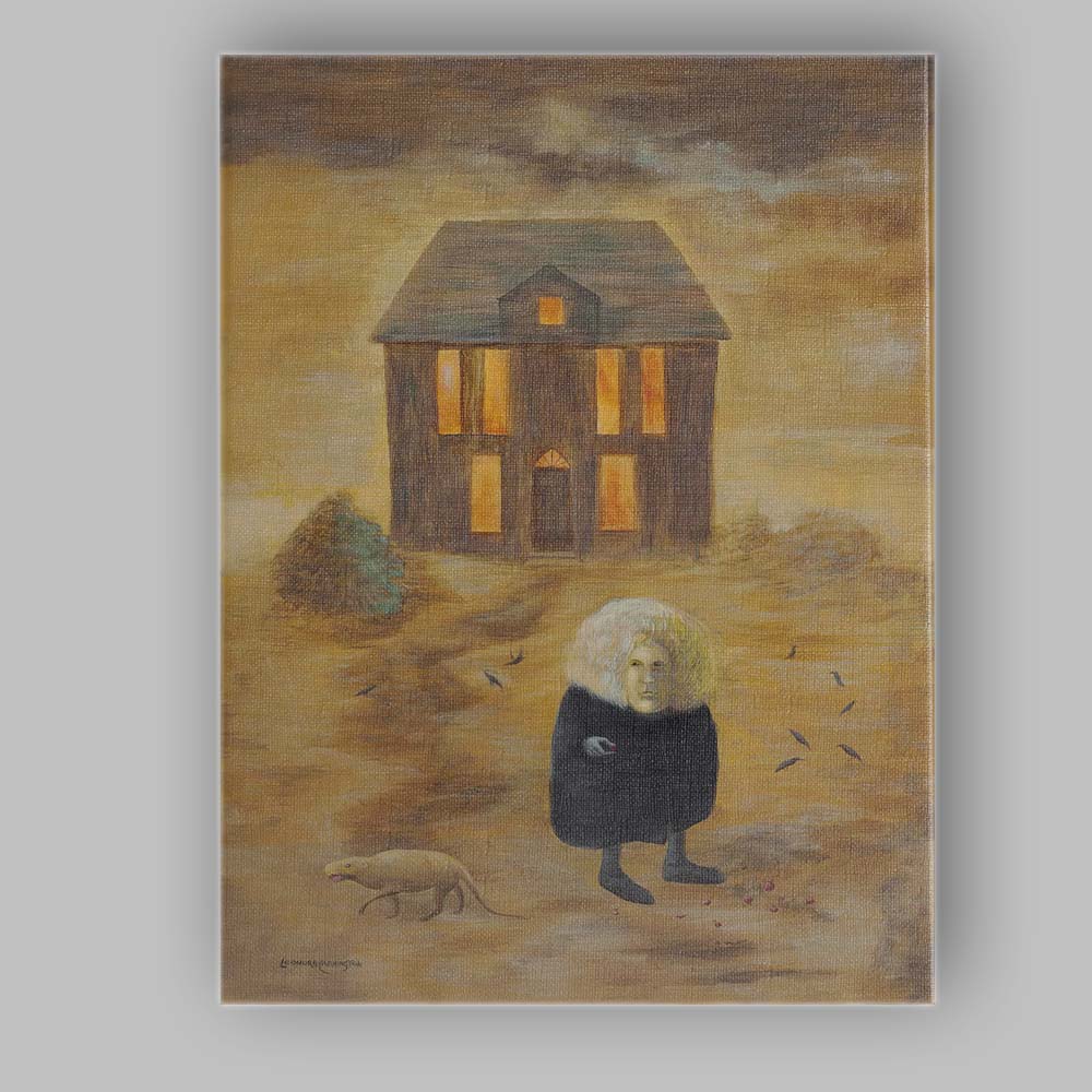 Leonora Carrington Inspired Surreal Figure And House Fantasy Art Canvas Wall Art Print Decor Picture Ready to Hang