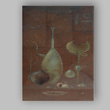 Elegant Surreal Still Life With Abstract Forms Brown Tones Canvas Wall Art Print Decor Picture Ready to Hang