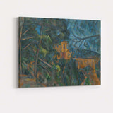 Post Impressionist Woodland House Landscape Blue Green Forest Scene Canvas Wall Art Print Decor Picture Ready to Hang