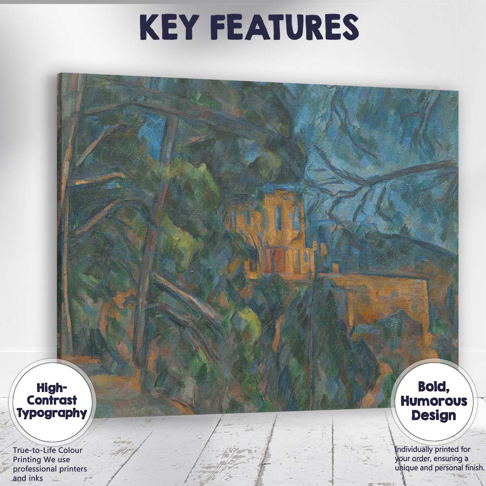 Post Impressionist Woodland House Landscape Blue Green Forest Scene Canvas Wall Art Print Decor Picture Ready to Hang