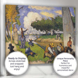French Impressionist Riverside Leisure Gathering Colourful Figurative Landscape Canvas Wall Art Print Decor Picture Ready to Hang