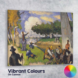 French Impressionist Riverside Leisure Gathering Colourful Figurative Landscape Canvas Wall Art Print Decor Picture Ready to Hang