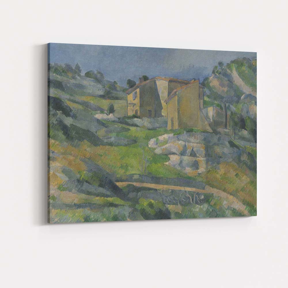 Post Impressionist Hillside Farmhouses Rural Green Valley Landscape Canvas Wall Art Print Decor Picture Ready to Hang
