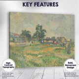 Impressionist Rural Townscape Meadow Landscape Soft Green Pastel Tones Canvas Wall Art Print Decor Picture Ready to Hang