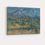 Cezanne Style Mountain Valley Landscape Blue Green Scenic View Canvas Wall Art Print Decor Picture Ready to Hang