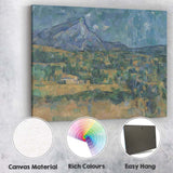 Cezanne Style Mountain Valley Landscape Blue Green Scenic View Canvas Wall Art Print Decor Picture Ready to Hang