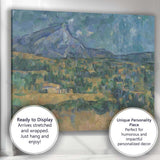 Cezanne Style Mountain Valley Landscape Blue Green Scenic View Canvas Wall Art Print Decor Picture Ready to Hang