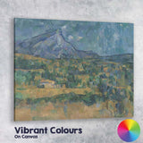 Cezanne Style Mountain Valley Landscape Blue Green Scenic View Canvas Wall Art Print Decor Picture Ready to Hang