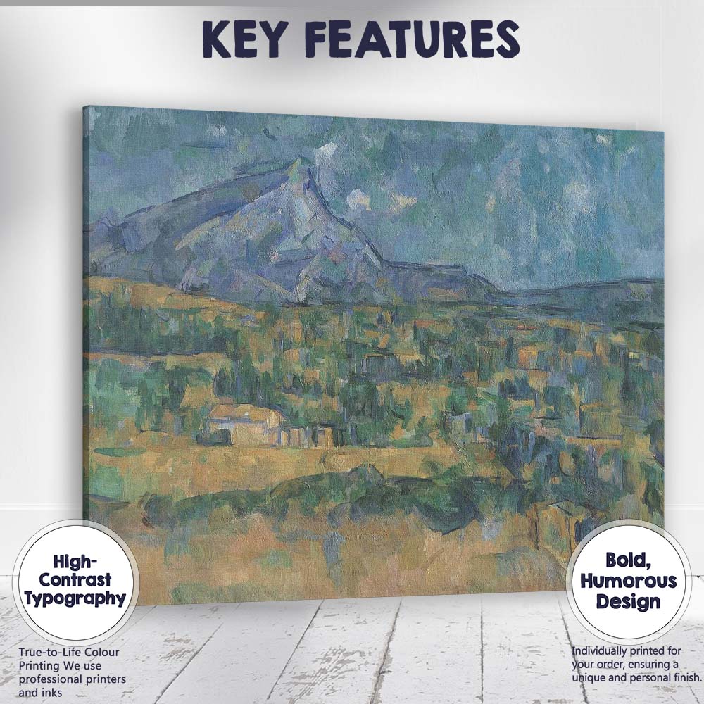 Cezanne Style Mountain Valley Landscape Blue Green Scenic View Canvas Wall Art Print Decor Picture Ready to Hang