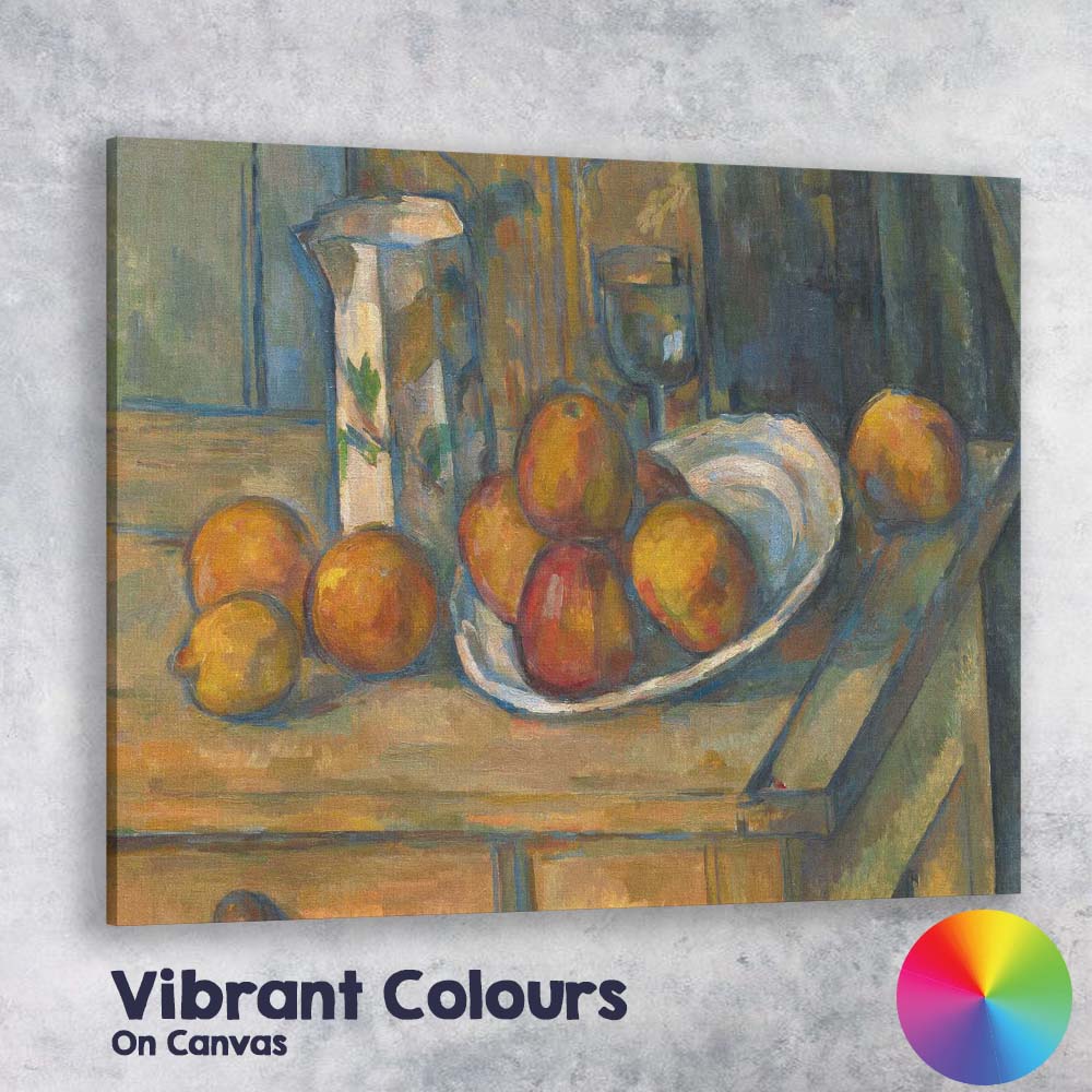 Peaches Pears and Decorative Jug Classic French Still Life Oil Painting Canvas Wall Art Print Decor Picture Ready to Hang