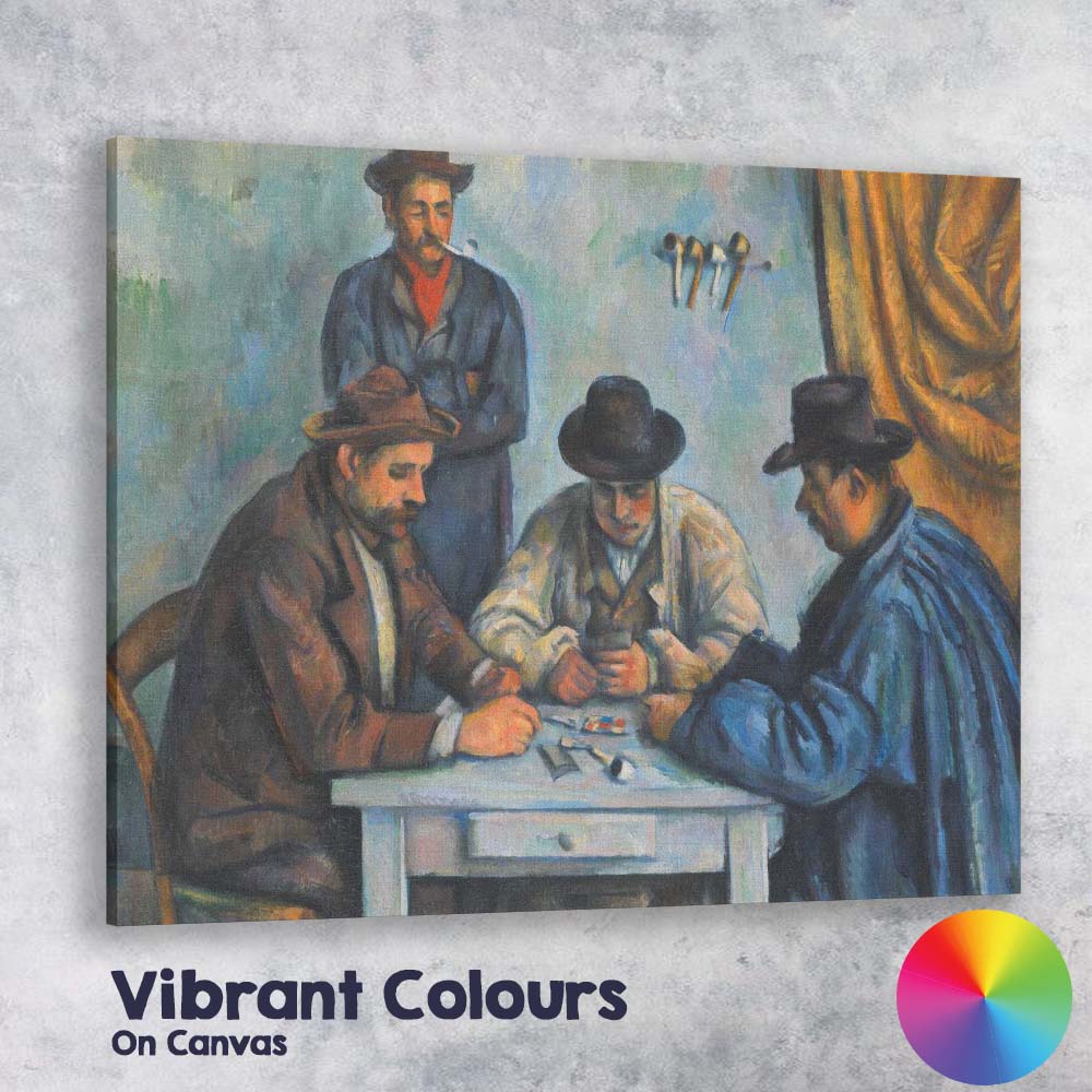 Card Players Gathering Figurative Post Impressionist Genre Scene Canvas Wall Art Print Decor Picture Ready to Hang