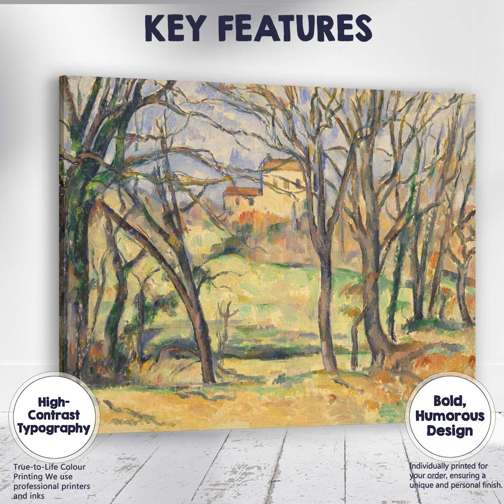 Winter Trees and Countryside Landscape Post Impressionist Watercolour Canvas Wall Art Print Decor Picture Ready to Hang