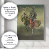 Surreal Fashion Figures with Fantastical Animals Modernist Fantasy Canvas Wall Art Print Decor Picture Ready to Hang