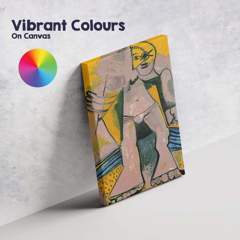 Yellow Cubist Abstract Female Figure Modern Expressionist Artwork Canvas Wall Art Print Decor Picture Ready to Hang
