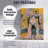 Yellow Cubist Abstract Female Figure Modern Expressionist Artwork Canvas Wall Art Print Decor Picture Ready to Hang
