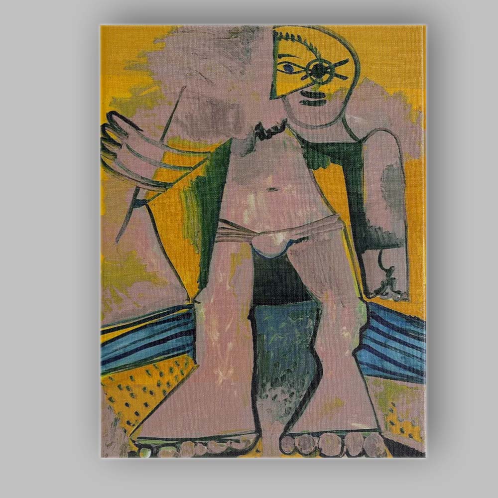 Yellow Cubist Abstract Female Figure Modern Expressionist Artwork Canvas Wall Art Print Decor Picture Ready to Hang
