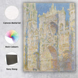 Pastel Blue Impressionist Gothic Cathedral Architecture Painting Canvas Wall Art Print Decor Picture Ready to Hang