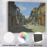 Sunlit Historic French Village Street Scene Impressionist Painting Canvas Wall Art Print Decor Picture Ready to Hang