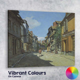 Sunlit Historic French Village Street Scene Impressionist Painting Canvas Wall Art Print Decor Picture Ready to Hang
