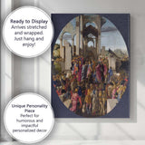 Renaissance Adoration of the Magi Biblical Scene Tondo Painting Canvas Wall Art Print Decor Picture Ready to Hang
