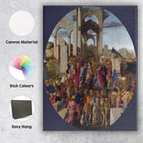 Renaissance Adoration of the Magi Biblical Scene Tondo Painting Canvas Wall Art Print Decor Picture Ready to Hang
