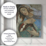 Sacred Renaissance Angel Prayer Detail Blue Robe Fresco Canvas Wall Art Print Decor Picture Ready to Hang
