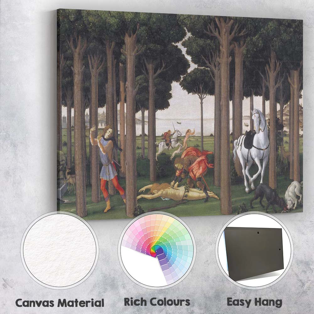 Mythological Forest Hunting Scene Renaissance Landscape Canvas Wall Art Print Decor Picture Ready to Hang