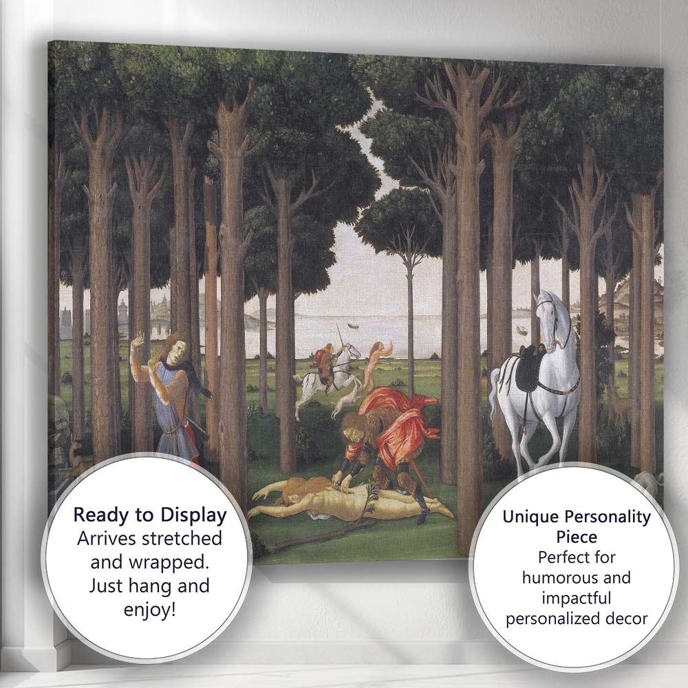 Mythological Forest Hunting Scene Renaissance Landscape Canvas Wall Art Print Decor Picture Ready to Hang