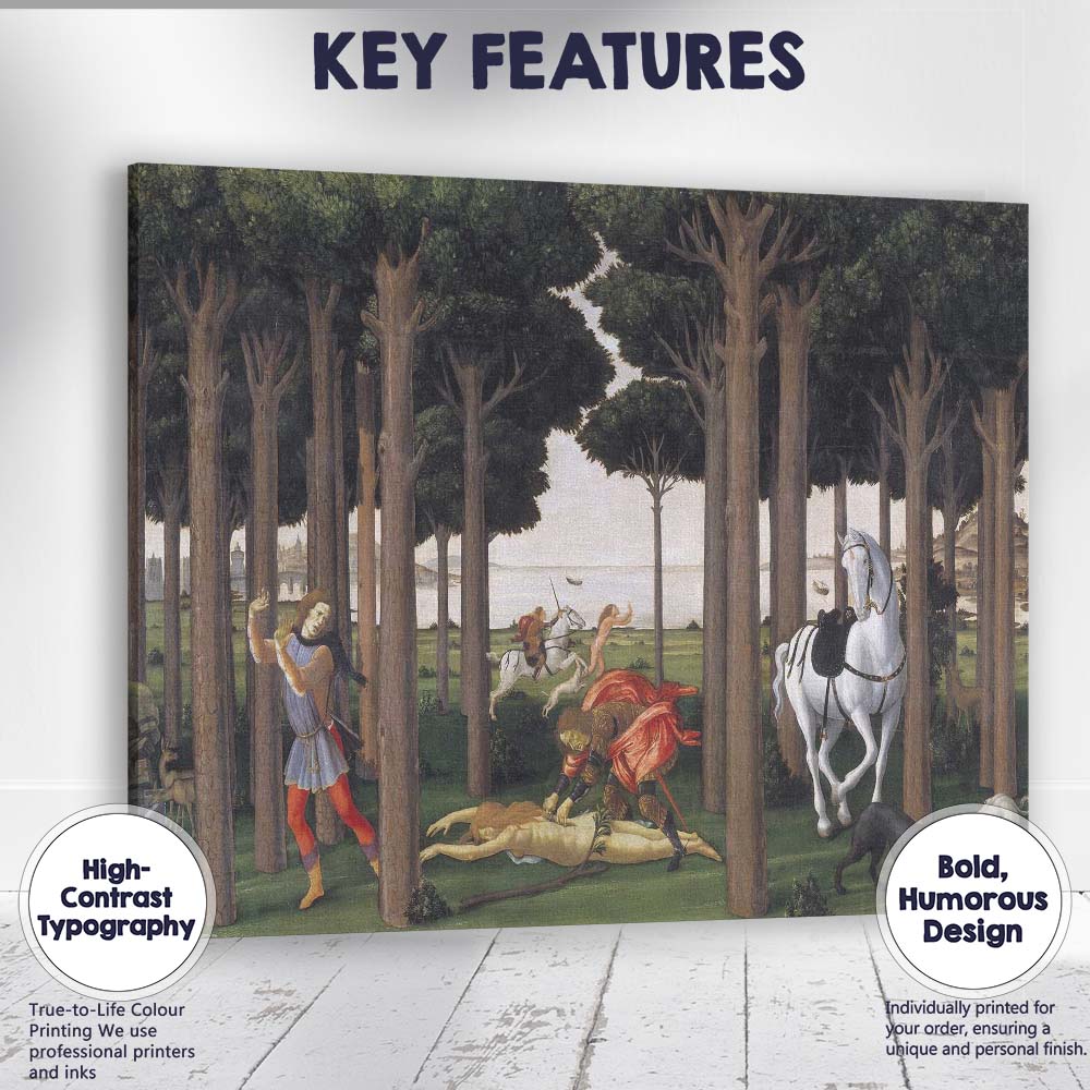 Mythological Forest Hunting Scene Renaissance Landscape Canvas Wall Art Print Decor Picture Ready to Hang