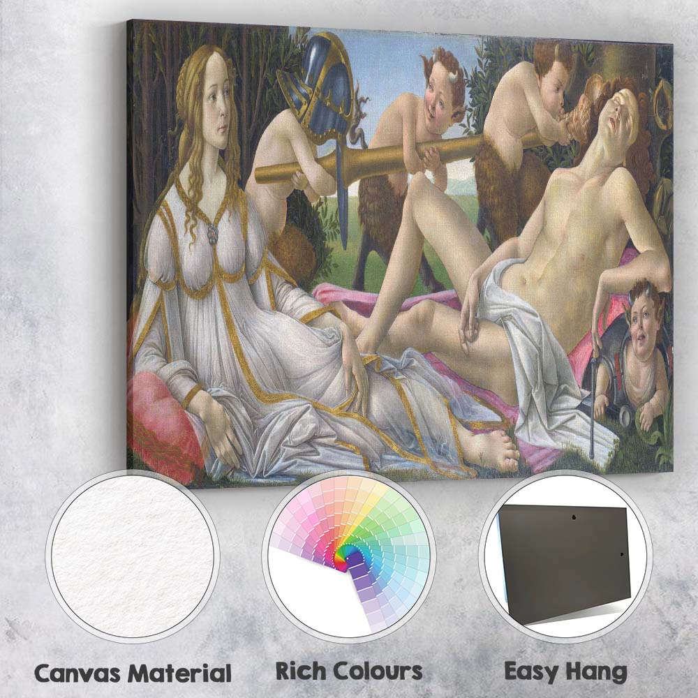 Renaissance Venus And Mars Allegorical Classical Figure Painting Canvas Wall Art Print Decor Picture Ready to Hang