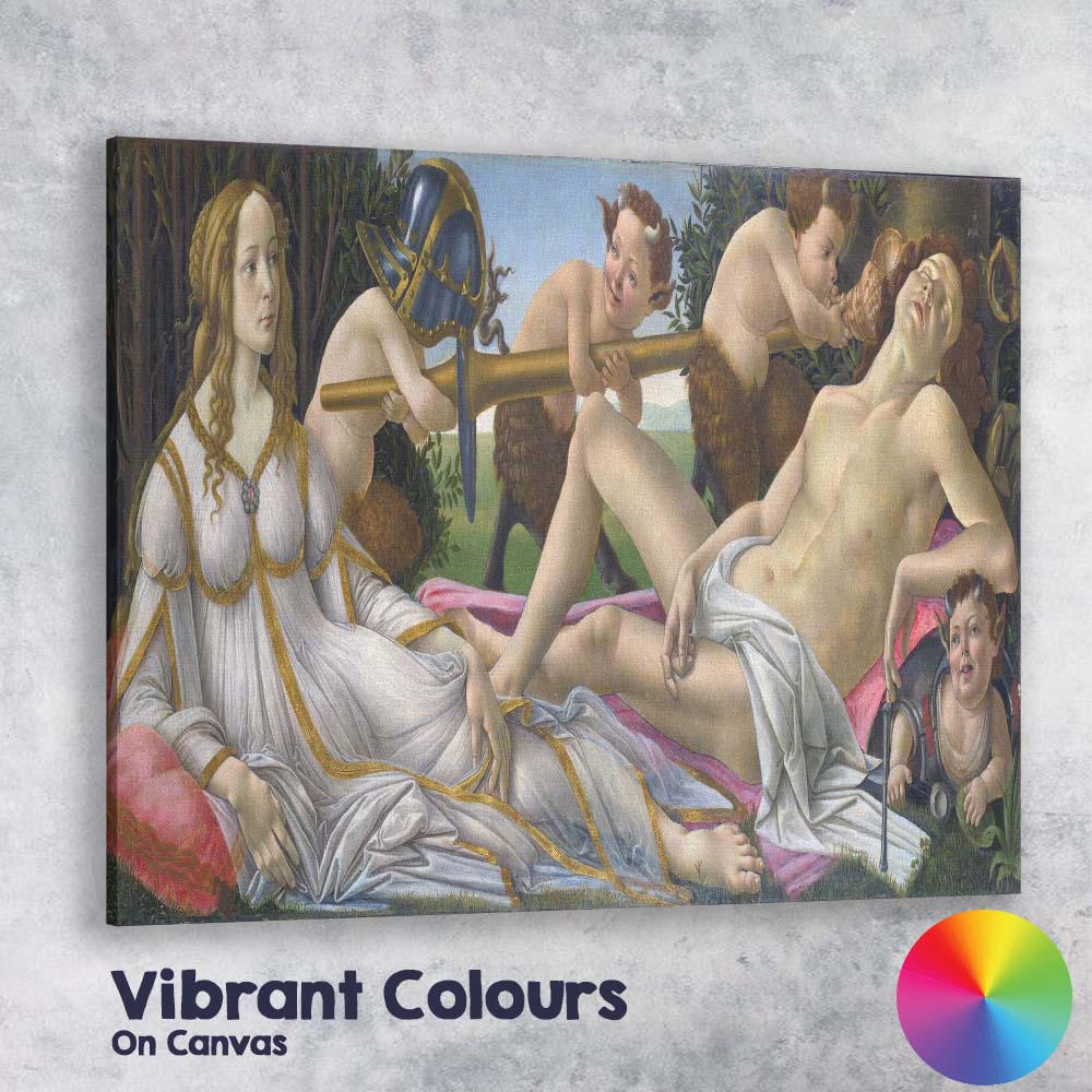 Renaissance Venus And Mars Allegorical Classical Figure Painting Canvas Wall Art Print Decor Picture Ready to Hang