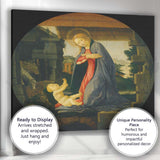 Madonna And Child Nativity Renaissance Tondo Religious Artwork Canvas Wall Art Print Decor Picture Ready to Hang