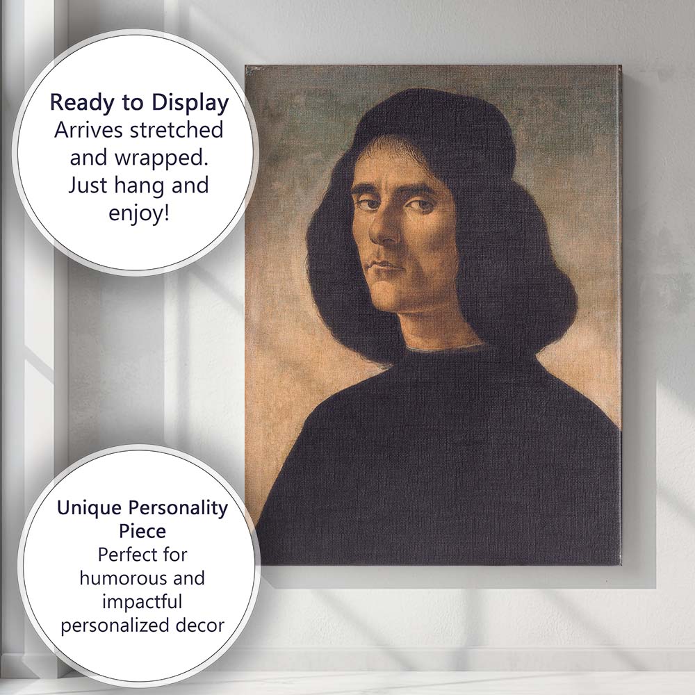 Italian Renaissance Nobleman Portrait Dark Robes Classical Artwork Canvas Wall Art Print Decor Picture Ready to Hang