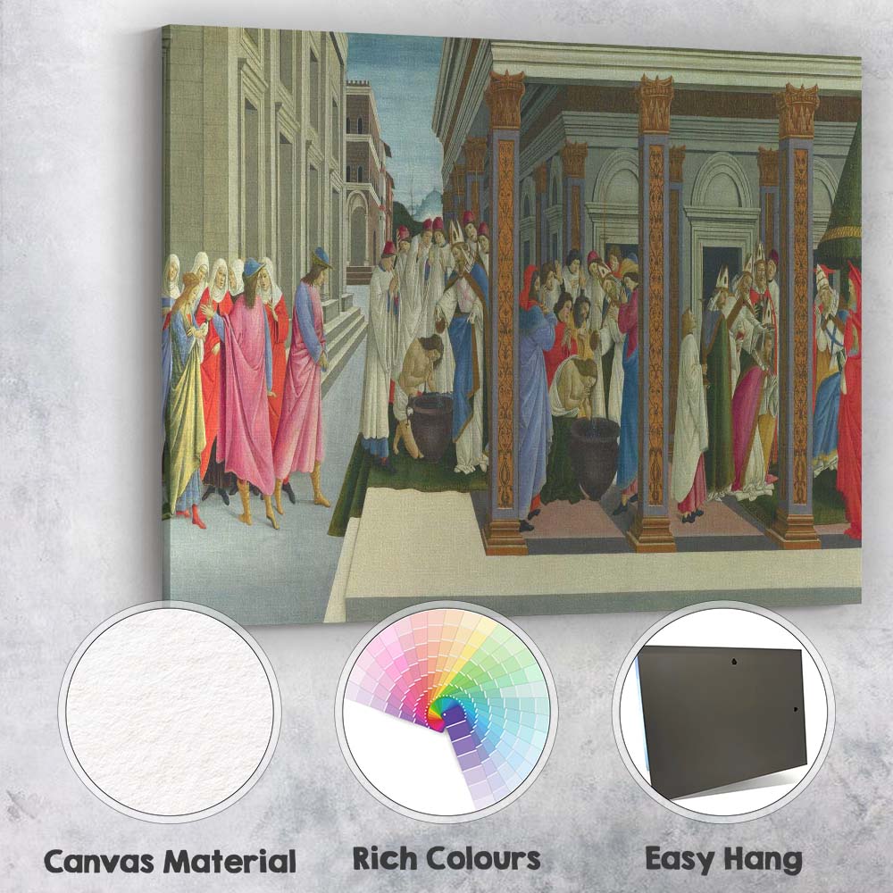 Early Christian Baptism Ceremony Architectural Renaissance Religious Canvas Wall Art Print Decor Picture Ready to Hang