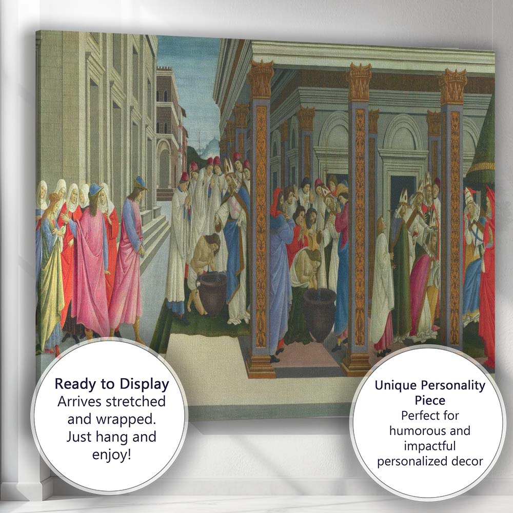 Early Christian Baptism Ceremony Architectural Renaissance Religious Canvas Wall Art Print Decor Picture Ready to Hang