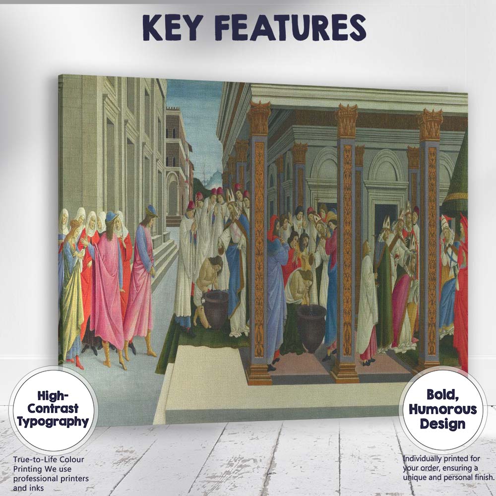 Early Christian Baptism Ceremony Architectural Renaissance Religious Canvas Wall Art Print Decor Picture Ready to Hang