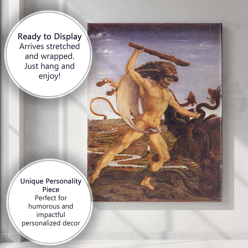 Archangel Michael Defeating Dragon Mythological Renaissance Canvas Wall Art Print Decor Picture Ready to Hang