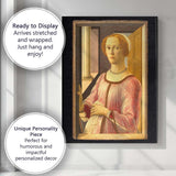 Elegant Renaissance Lady Portrait in Pink Dress Classical Canvas Wall Art Print Decor Picture Ready to Hang