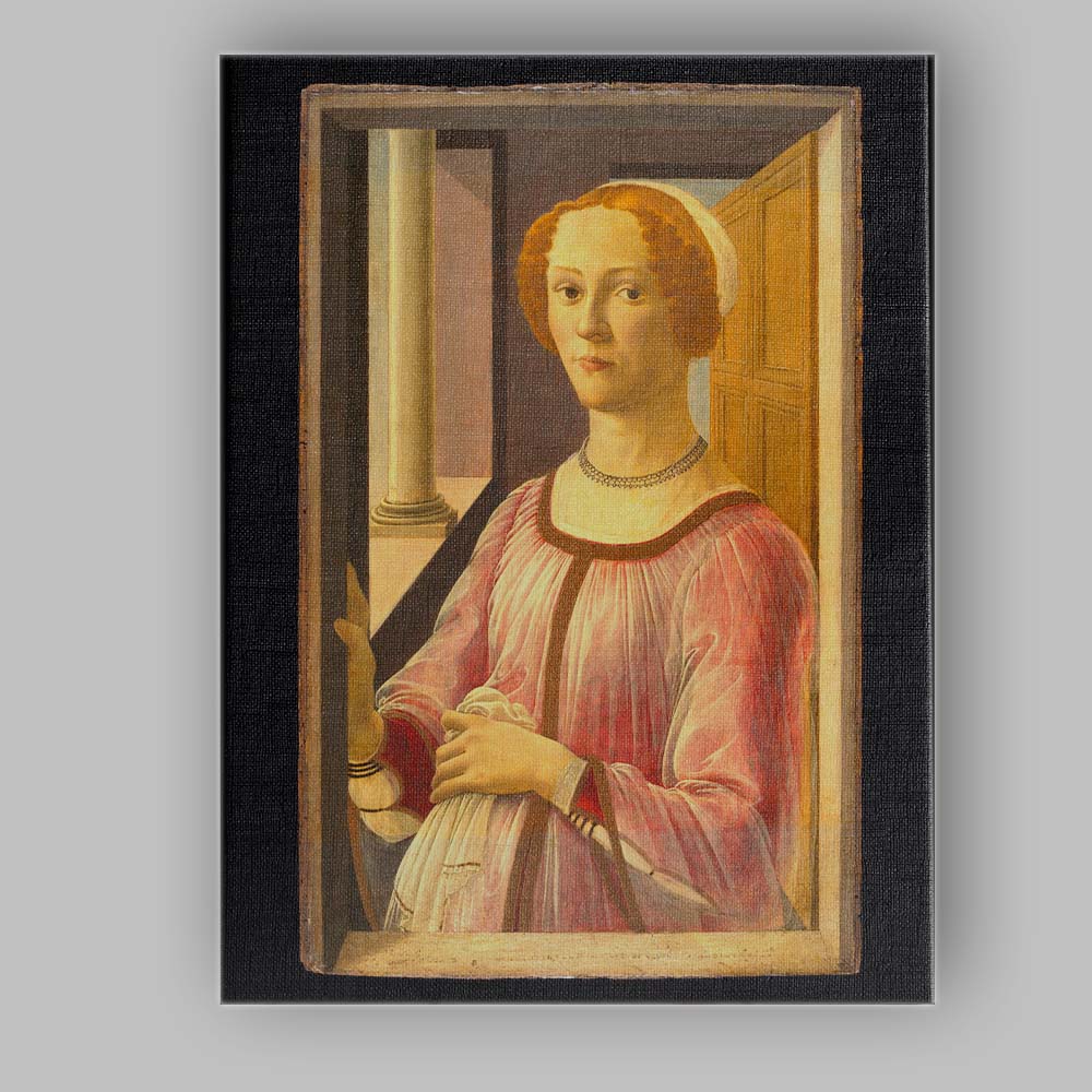 Elegant Renaissance Lady Portrait in Pink Dress Classical Canvas Wall Art Print Decor Picture Ready to Hang