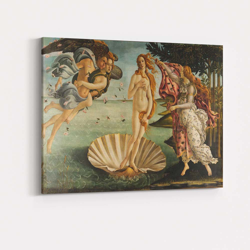 Renaissance Birth Of Venus Mythological Seascape With Flowing Figures Canvas Wall Art Print Decor Picture Ready to Hang