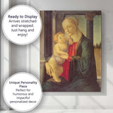 Renaissance Madonna And Child Devotional Portrait With Architectural Setting Canvas Wall Art Print Decor Picture Ready to Hang