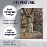 Impressionist Hound Dog and Bird Garden Scene Canvas Wall Art Print Decor Picture Ready to Hang