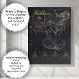 Mystical Surreal Black and Gold Symbolic Fantasy Composition Canvas Wall Art Print Decor Picture Ready to Hang